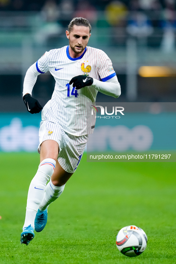 Adrien Rabiot of France during the UEFA Nations League 2024/25 League A Group 2 match between Italy and France at Stadio Giuseppe Meazza on...