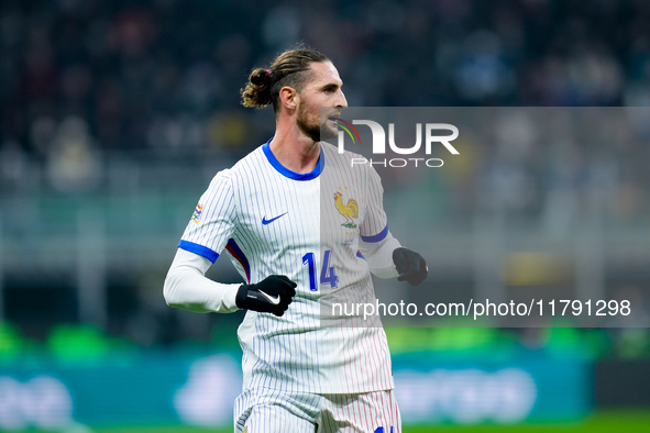 Adrien Rabiot of France during the UEFA Nations League 2024/25 League A Group 2 match between Italy and France at Stadio Giuseppe Meazza on...