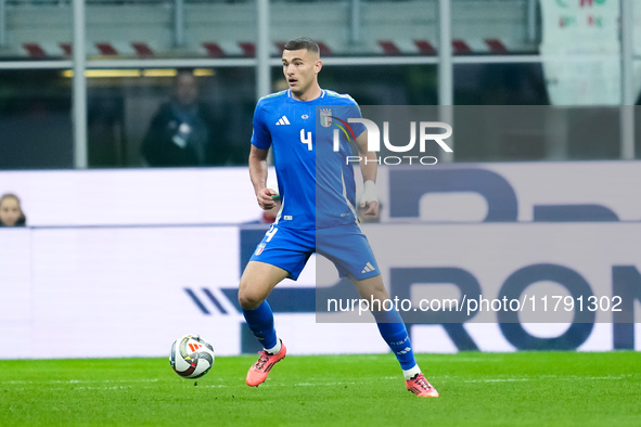 Alessandro Buongiorno of Italy during the UEFA Nations League 2024/25 League A Group 2 match between Italy and France at Stadio Giuseppe Mea...