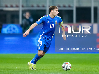 Nicolo' Barella of Italy during the UEFA Nations League 2024/25 League A Group 2 match between Italy and France at Stadio Giuseppe Meazza on...