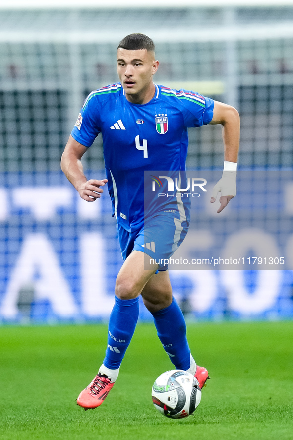 Alessandro Buongiorno of Italy during the UEFA Nations League 2024/25 League A Group 2 match between Italy and France at Stadio Giuseppe Mea...