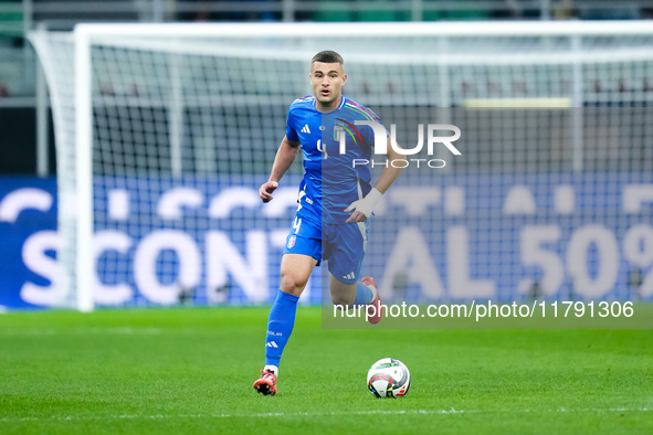 Alessandro Buongiorno of Italy during the UEFA Nations League 2024/25 League A Group 2 match between Italy and France at Stadio Giuseppe Mea...