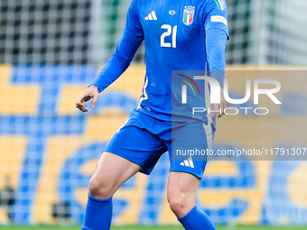 Alessandro Bastoni of Italy during the UEFA Nations League 2024/25 League A Group 2 match between Italy and France at Stadio Giuseppe Meazza...