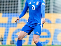 Alessandro Bastoni of Italy during the UEFA Nations League 2024/25 League A Group 2 match between Italy and France at Stadio Giuseppe Meazza...