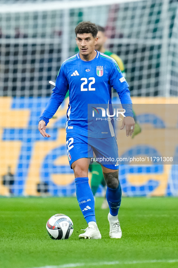 Giovanni Di Lorenzo of Italy during the UEFA Nations League 2024/25 League A Group 2 match between Italy and France at Stadio Giuseppe Meazz...