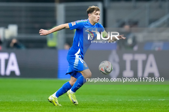 Nicolo' Barella of Italy during the UEFA Nations League 2024/25 League A Group 2 match between Italy and France at Stadio Giuseppe Meazza on...