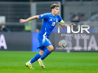 Nicolo' Barella of Italy during the UEFA Nations League 2024/25 League A Group 2 match between Italy and France at Stadio Giuseppe Meazza on...