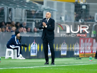 Luciano Spalletti head coach of Italy gestures during the UEFA Nations League 2024/25 League A Group 2 match between Italy and France at Sta...