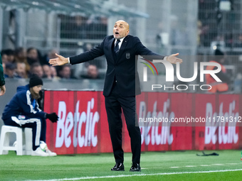 Luciano Spalletti head coach of Italy gestures during the UEFA Nations League 2024/25 League A Group 2 match between Italy and France at Sta...