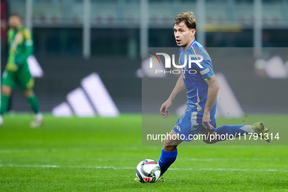 Nicolo' Barella of Italy during the UEFA Nations League 2024/25 League A Group 2 match between Italy and France at Stadio Giuseppe Meazza on...