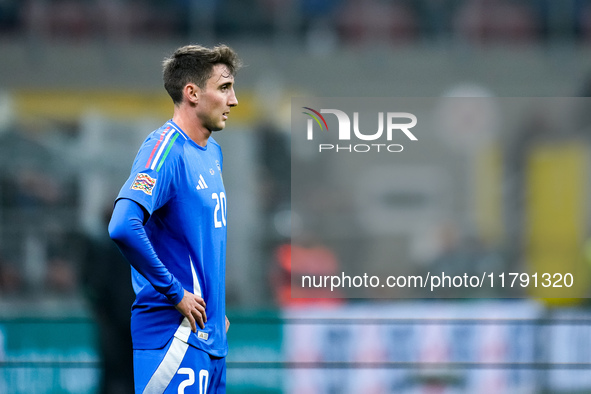 Andrea Cambiaso of Italy looks on during the UEFA Nations League 2024/25 League A Group 2 match between Italy and France at Stadio Giuseppe...