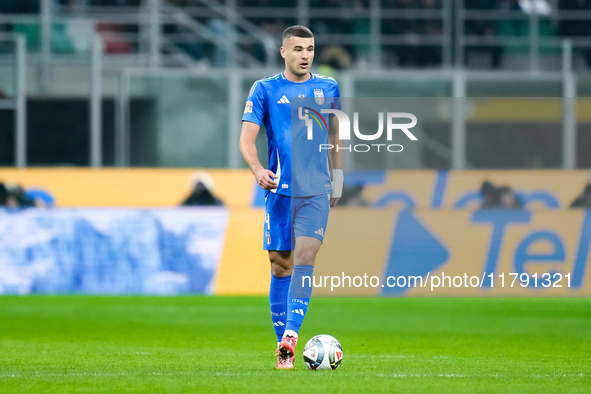 Alessandro Buongiorno of Italy during the UEFA Nations League 2024/25 League A Group 2 match between Italy and France at Stadio Giuseppe Mea...