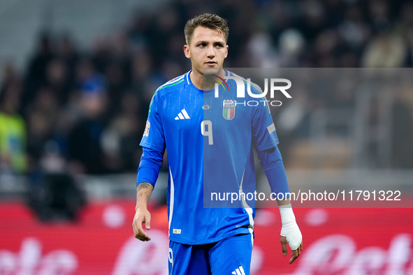 Mateo Retegui of Italy looks on during the UEFA Nations League 2024/25 League A Group 2 match between Italy and France at Stadio Giuseppe Me...