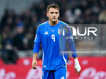 Mateo Retegui of Italy looks on during the UEFA Nations League 2024/25 League A Group 2 match between Italy and France at Stadio Giuseppe Me...