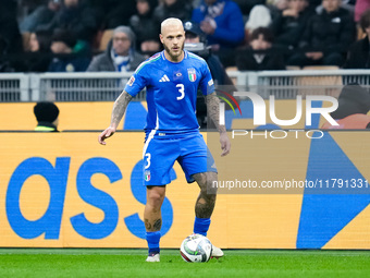 Federico Dimarco of Italy during the UEFA Nations League 2024/25 League A Group 2 match between Italy and France at Stadio Giuseppe Meazza o...