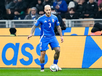 Federico Dimarco of Italy during the UEFA Nations League 2024/25 League A Group 2 match between Italy and France at Stadio Giuseppe Meazza o...