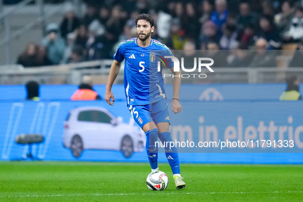 Manuel Locatelli of Italy during the UEFA Nations League 2024/25 League A Group 2 match between Italy and France at Stadio Giuseppe Meazza o...