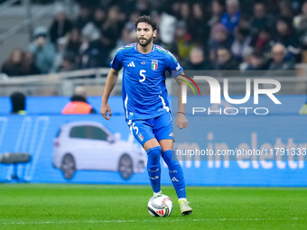 Manuel Locatelli of Italy during the UEFA Nations League 2024/25 League A Group 2 match between Italy and France at Stadio Giuseppe Meazza o...