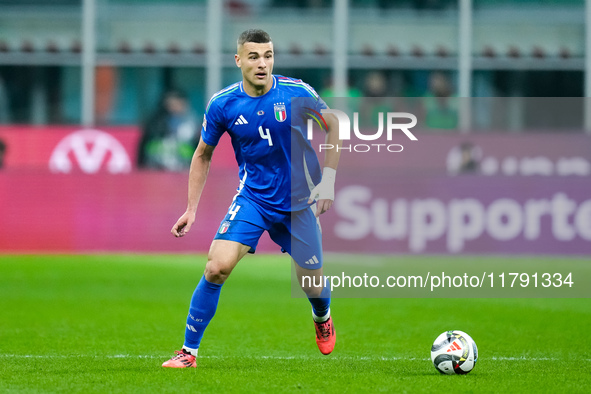 Alessandro Buongiorno of Italy during the UEFA Nations League 2024/25 League A Group 2 match between Italy and France at Stadio Giuseppe Mea...