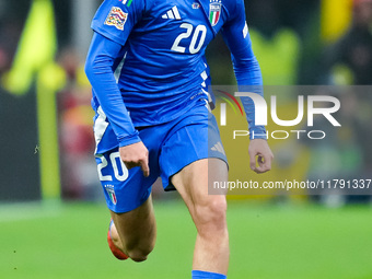 Andrea Cambiaso of Italy during the UEFA Nations League 2024/25 League A Group 2 match between Italy and France at Stadio Giuseppe Meazza on...