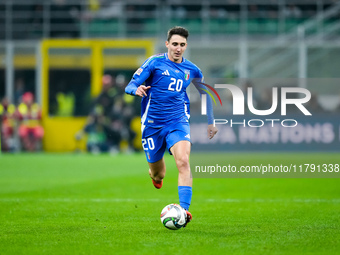 Andrea Cambiaso of Italy during the UEFA Nations League 2024/25 League A Group 2 match between Italy and France at Stadio Giuseppe Meazza on...