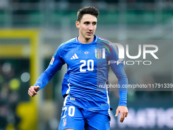 Andrea Cambiaso of Italy during the UEFA Nations League 2024/25 League A Group 2 match between Italy and France at Stadio Giuseppe Meazza on...