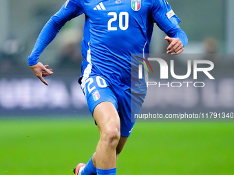 Andrea Cambiaso of Italy during the UEFA Nations League 2024/25 League A Group 2 match between Italy and France at Stadio Giuseppe Meazza on...