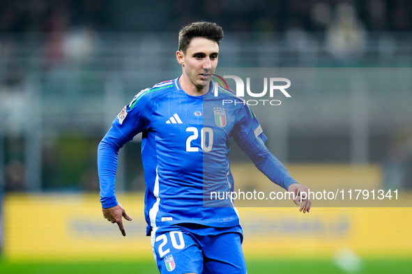 Andrea Cambiaso of Italy during the UEFA Nations League 2024/25 League A Group 2 match between Italy and France at Stadio Giuseppe Meazza on...