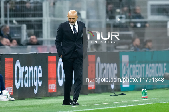 Luciano Spalletti head coach of Italy looks dejected during the UEFA Nations League 2024/25 League A Group 2 match between Italy and France...