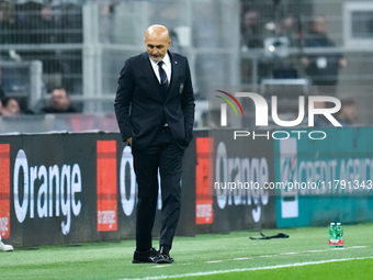 Luciano Spalletti head coach of Italy looks dejected during the UEFA Nations League 2024/25 League A Group 2 match between Italy and France...