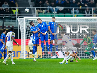 Lucas Digne of France scores second goal during the UEFA Nations League 2024/25 League A Group 2 match between Italy and France at Stadio Gi...