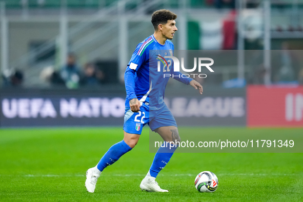 Giovanni Di Lorenzo of Italy during the UEFA Nations League 2024/25 League A Group 2 match between Italy and France at Stadio Giuseppe Meazz...