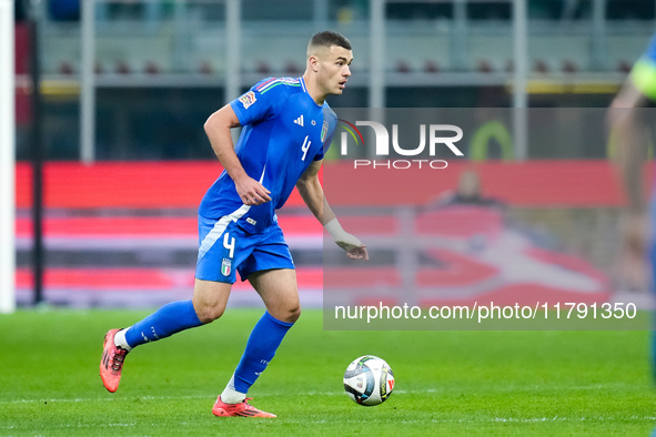 Alessandro Buongiorno of Italy during the UEFA Nations League 2024/25 League A Group 2 match between Italy and France at Stadio Giuseppe Mea...