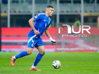 Alessandro Buongiorno of Italy during the UEFA Nations League 2024/25 League A Group 2 match between Italy and France at Stadio Giuseppe Mea...