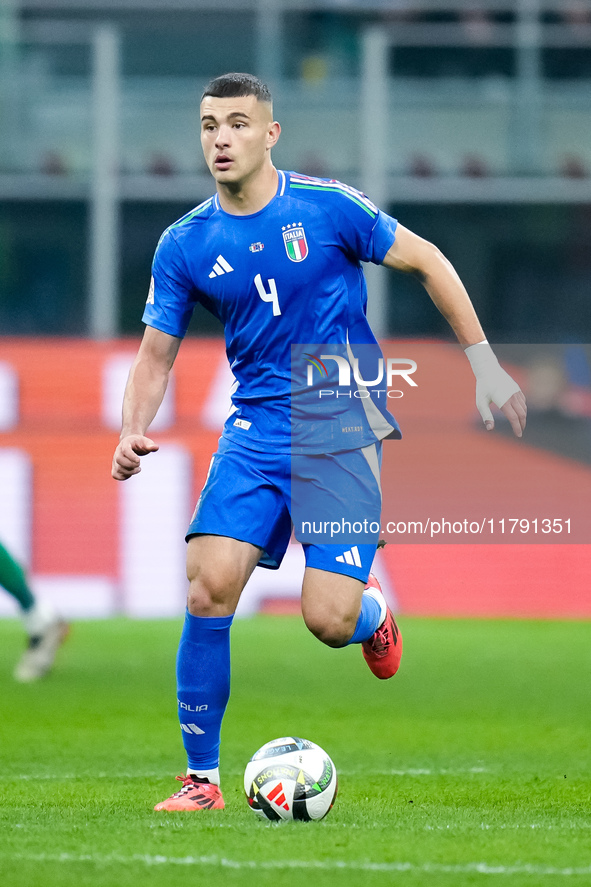 Alessandro Buongiorno of Italy during the UEFA Nations League 2024/25 League A Group 2 match between Italy and France at Stadio Giuseppe Mea...