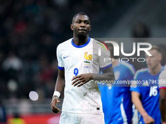 Marcus Thuram of France looks on during the UEFA Nations League 2024/25 League A Group 2 match between Italy and France at Stadio Giuseppe M...