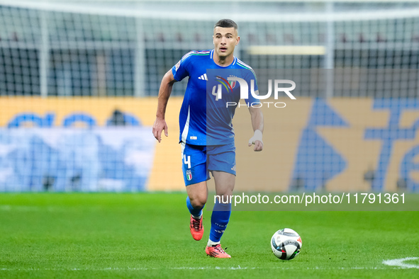 Alessandro Buongiorno of Italy during the UEFA Nations League 2024/25 League A Group 2 match between Italy and France at Stadio Giuseppe Mea...