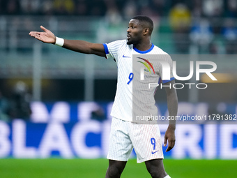 Marcus Thuram of France gestures during the UEFA Nations League 2024/25 League A Group 2 match between Italy and France at Stadio Giuseppe M...