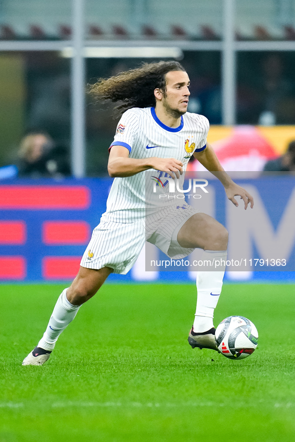 Matteo Guendouzi of France during the UEFA Nations League 2024/25 League A Group 2 match between Italy and France at Stadio Giuseppe Meazza...