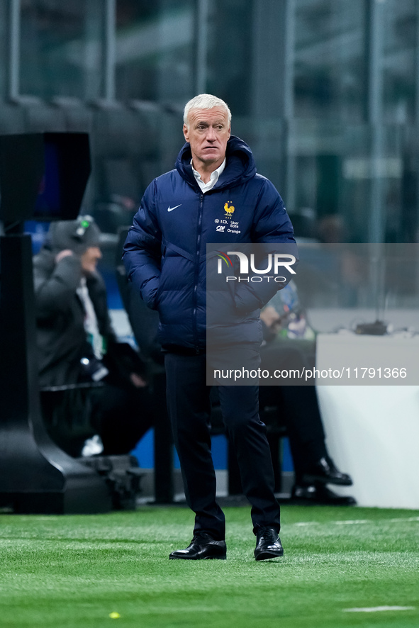 Didier Deschamps head coach of France looks on during the UEFA Nations League 2024/25 League A Group 2 match between Italy and France at Sta...