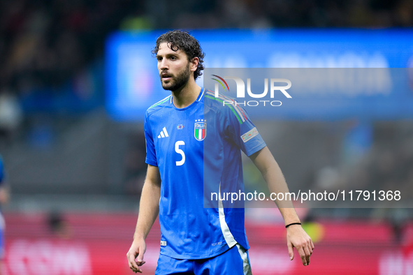 Manuel Locatelli of Italy during the UEFA Nations League 2024/25 League A Group 2 match between Italy and France at Stadio Giuseppe Meazza o...