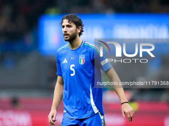 Manuel Locatelli of Italy during the UEFA Nations League 2024/25 League A Group 2 match between Italy and France at Stadio Giuseppe Meazza o...