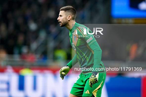 Guglielmo Vicario of Italy during the UEFA Nations League 2024/25 League A Group 2 match between Italy and France at Stadio Giuseppe Meazza...