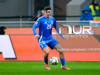 Andrea Cambiaso of Italy during the UEFA Nations League 2024/25 League A Group 2 match between Italy and France at Stadio Giuseppe Meazza on...