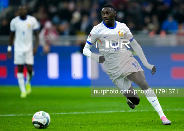 Randal Kolo Muani of France during the UEFA Nations League 2024/25 League A Group 2 match between Italy and France at Stadio Giuseppe Meazza...