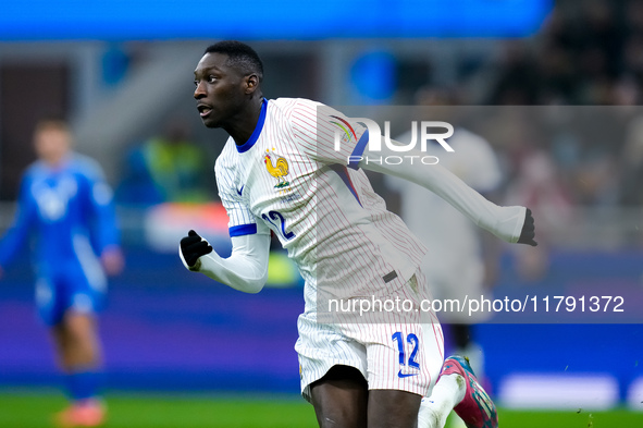 Randal Kolo Muani of France during the UEFA Nations League 2024/25 League A Group 2 match between Italy and France at Stadio Giuseppe Meazza...