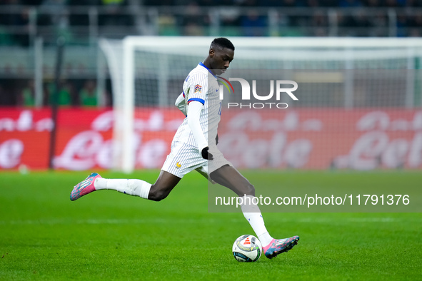 Randal Kolo Muani of France during the UEFA Nations League 2024/25 League A Group 2 match between Italy and France at Stadio Giuseppe Meazza...