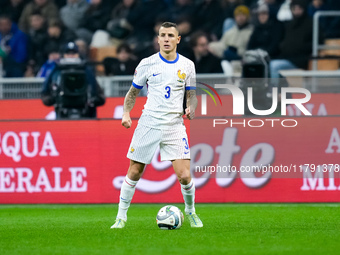 Lucas Digne of France during the UEFA Nations League 2024/25 League A Group 2 match between Italy and France at Stadio Giuseppe Meazza on No...