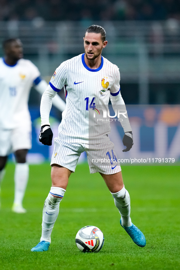 Adrien Rabiot of France during the UEFA Nations League 2024/25 League A Group 2 match between Italy and France at Stadio Giuseppe Meazza on...