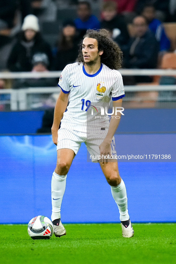 Matteo Guendouzi of France during the UEFA Nations League 2024/25 League A Group 2 match between Italy and France at Stadio Giuseppe Meazza...